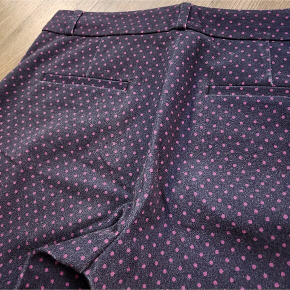 Banana Republic Sloan Fit Dot Slim Ankle Pant Navy Purple Size 6 - Picture 9 of 10
